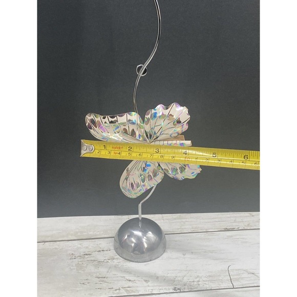 Vintage Butterfly Place Card Holder Clip on Ornate Shell Scroll Metal Stand - Picture 7 of 10